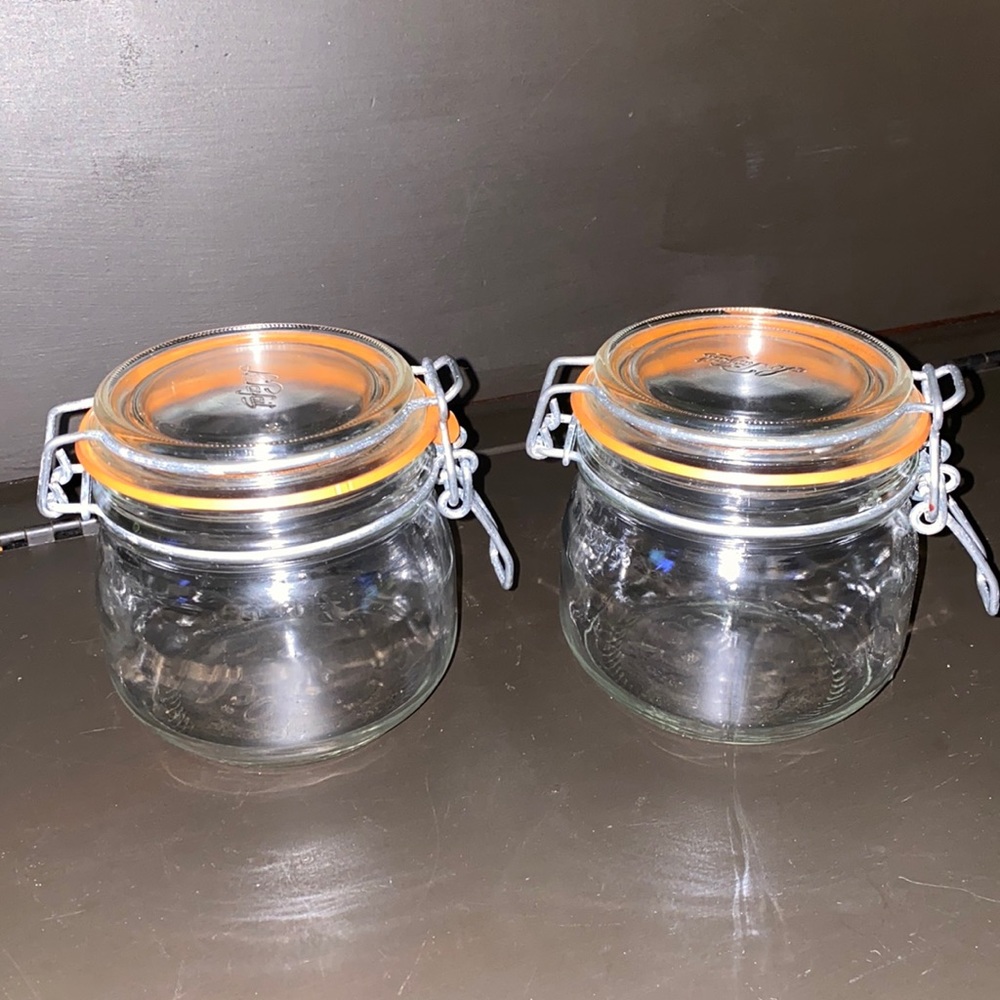 Vintage Le Parfait Super Glass Jar Set with Hinged Locking Lids - 0.5 liter